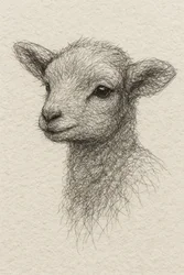Dibujo de un cordero tierno