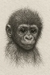Cachorro de chimpancé inocente