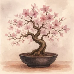 Bonsái de cerezo rosa