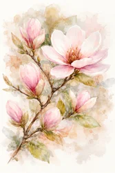Flores de magnolia rosa