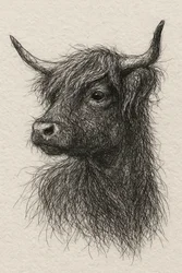 Vaca de las Tierras Altas peluda