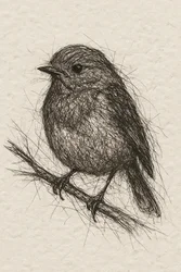 Boceto de un pájaro pequeño