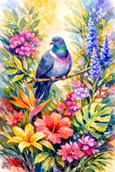 Paloma del jardín tropical