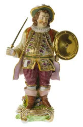 Figura de cerámica de porcelana inglesa del siglo XVIII del actor David Garrick