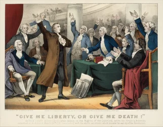 Dame libertad o dame muerte! - Patrick Henry dando su gran discurso sobre los derechos, 1876