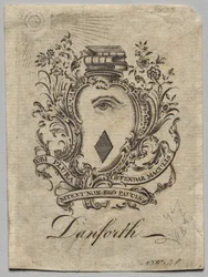 Exlibris: Escudo de Armas con Danforth inscrito