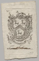 Exlibris: Escudo de armas con la inscripción de Francis Dana