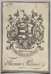 Exlibris: Escudo de armas con la inscripción de Thomas Palmer