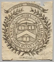 Exlibris: Sello del Colegio de Harvard
