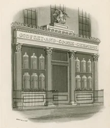 Frente de la tienda de Godfrey y Cooke, Químicos, Conduit Street, Londres
