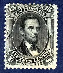 15c Abraham Lincoln F Grill único, 1867