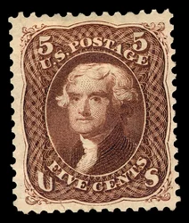 Reemisión de 5c Thomas Jefferson