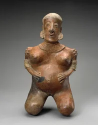 Mujer embarazada arrodillada, 300 a.C.-300 d.C.