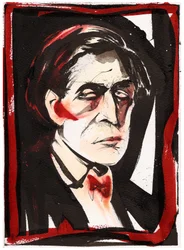 Alban Berg, 2025 (tinta sobre papel de acuarela)