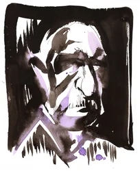 Anton Bruckner, 2025 (tinta sobre papel de acuarela)