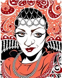 Olga Borodina, mezzosoprano rusa, versión en color de imagen en b/n, 2005 por Neale Osborne