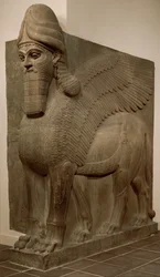 León alado con cabeza humana (lamassu), c.883-859 a.C.
