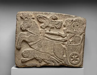 Relieve ortostático: escena de caza de leones, c. siglo IX a.C.