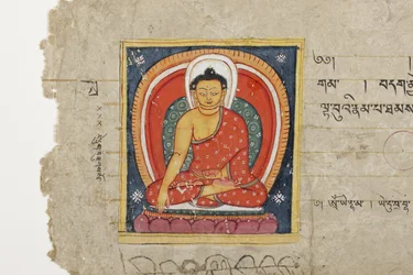 Página de un manuscrito budista, posiblemente del Mahashitalanika, c.1400