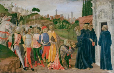 Escena de la vida de San Bernardino (temple sobre madera)