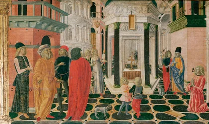 Escena de la vida de San Bernardino (temple sobre madera)