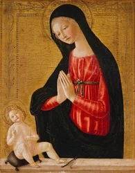 La Madonna adorando al Niño
