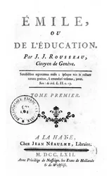 Frontispicio de Emile por Jean-Jacques Rousseau, 1762