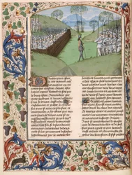 MS Royal 15 E.IV fol.231v La empalizada sajona en la batalla de Hastings (1066) de 