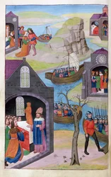 El sueño de Heenbas. Paris y Helena. Calchas explica el prodigio, de Metamorfosis 12 de Ovidio, 1479