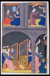 Arachne desafía a Pallas y se convierte en araña, de Metamorfosis 6 de Ovidio, 1479