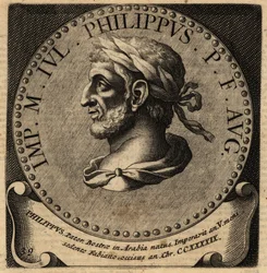 Retrato del emperador romano Filipo el Árabe