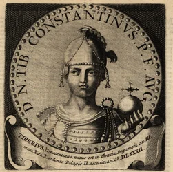 Retrato del emperador romano Tiberio II Constantino