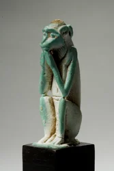 Amuleto de un mono, Dinastía 18-19, 1540-1186 a.C.