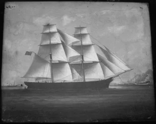Waverley entrando en Waipu, 1863