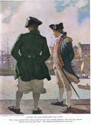 En el malecón con John Paul Jones: Durante un largo momento, John Paul miró hacia el puerto hasta el agua abierta