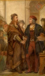 Alberto Durero Visitando a Quinten Massijs (óleo sobre lienzo)