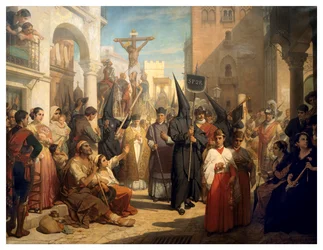 Procesión del Viernes Santo en Sevilla (óleo sobre lienzo)