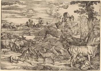 Paisaje con una lechera