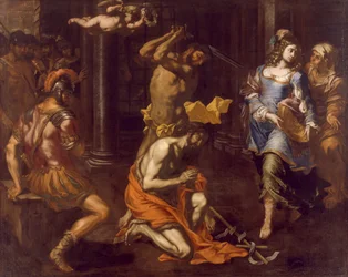 La decapitación de San Juan Bautista de Niccolo de Simone (activo 1636-1655), óleo sobre lienzo