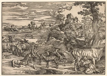 Paisaje con una lechera, c. 1525