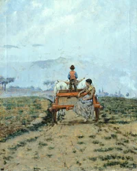 En un carro por los campos