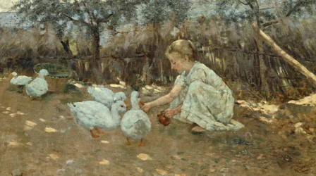 El pequeño rebaño de gansos, hacia 1892, de Niccolo Cannicci (1846-1906), óleo sobre lienzo, 40,5x70,5 cm.
