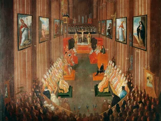 Sesión inaugural del Concilio de Trento en 1545, detalle