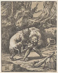 Hércules y el león de Nemea, 1540-50