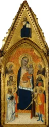 La Virgen y el Niño entre ángeles y seis santos