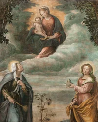 Virgen Inmaculada con el Niño Jesús y los Santos (óleo sobre lienzo)