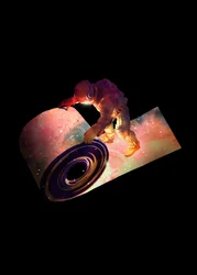 El astronauta recorre el universo
