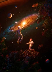 Astronautas Hoja Cósmica