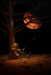 La serenata de la luna roja del astronauta