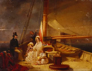 El yate "The Guernsey" con su propietario, su familia y la tripulación a bordo